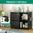thumbnail image 4 of Fesbos File Cabinet with Lock, Metal Rolling  Storage Cabinet for Home Office Organization,2 Drawer Lateral Filing Cabinet with Hooks for Letter/Legal/A4 Size, 4 of 8