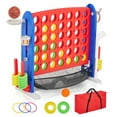thumbnail image 1 of Jeu Jumbo 4-en-Ligne à Hauteur Réglable, Comprend Mini Basketball, Golf et Lancer de Anneaux - Ensemble de Jeu Familial 4-en-1 pour l'Extérieur et l'Intérieur, 1 of 8