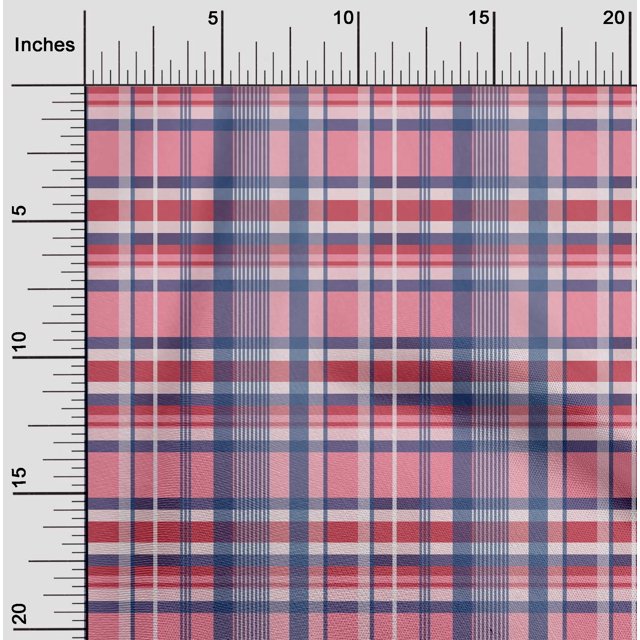 oneOone Georgette Viscose Fabric Madras Check Print Fabric BTY 42 Inch Wide