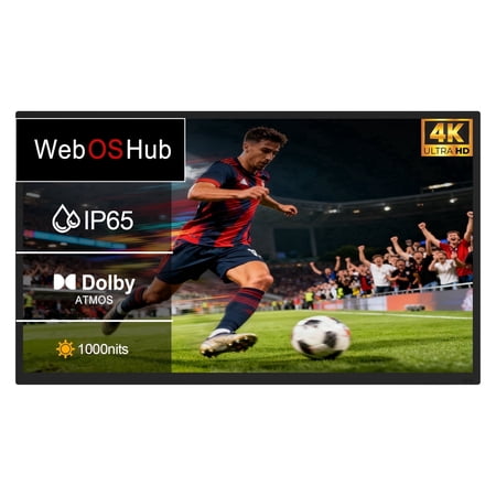 360SPB® 55" Outdoor Smart TV for Patio, 4K UHD Waterproof Television With LG WebOS Hub, 1000 Nits IP65 for Partial Sun