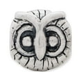 thumbnail image 4 of Owl Head Charm .925 Sterling Silver Antiqued Finish Reflection Beads - QRS377, 4 of 6
