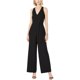 thumbnail image 2 of Mono I-N-C Womens Belted V Neck Cut Out Jumpsuit Negro 4, 2 of 2