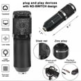 thumbnail image 3 of BM800 Condenser Studio Microphone Kits  7 Pcs/Set  20 to 20 000 Hz Mic  with Adjustable Mic Stand  USB Sound Adapter  Nylon Filter  Metal Shock Mount  Windscreen 3.5mm to XLR Cable, 3 of 9