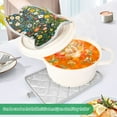 thumbnail image 3 of Yayeee Pot Holders Kitchen Heat Resistant with Pocket 7"x9.8" Cotton Oven Cooking Hot Pads, Green Floral Garden, 3 of 7