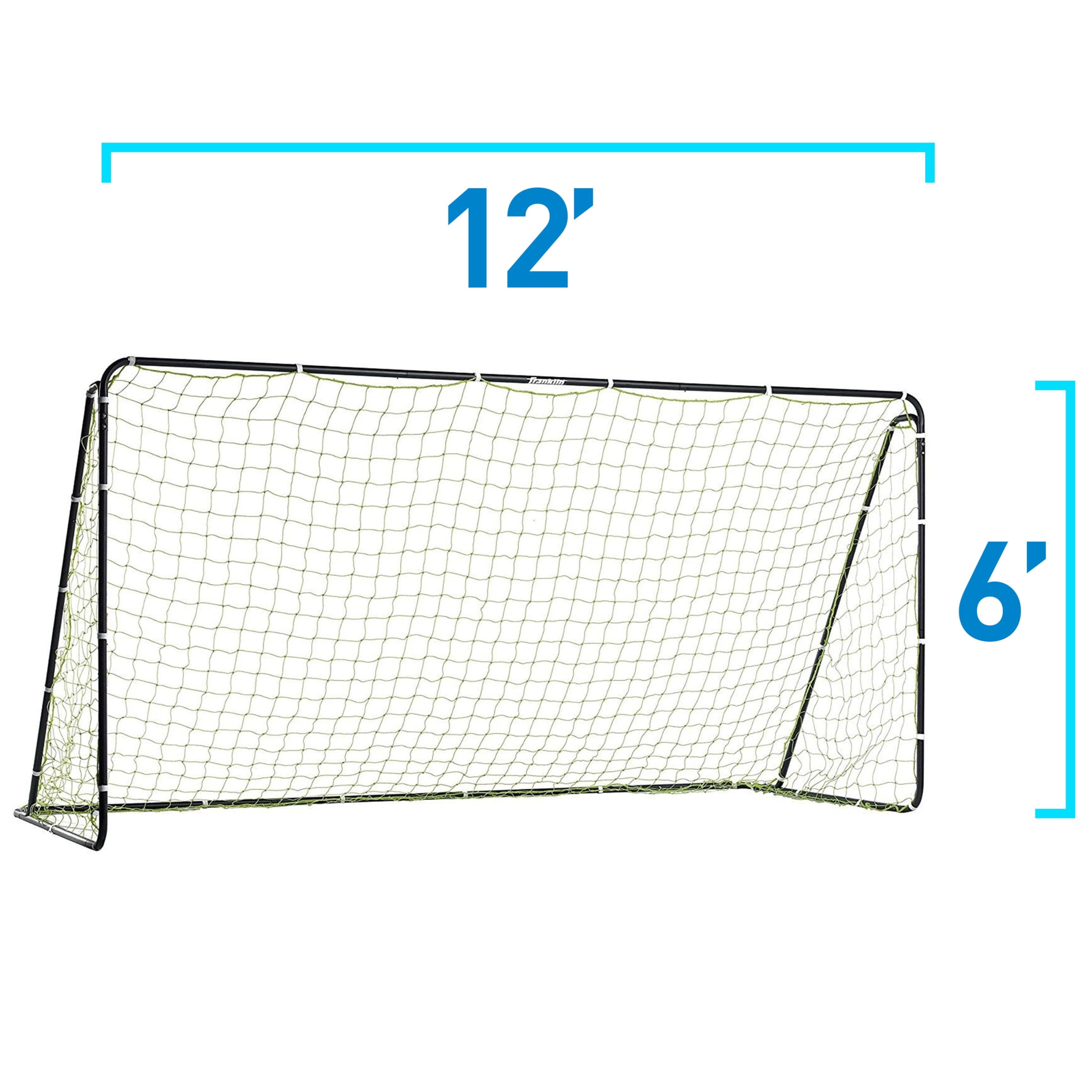 Franklin Sports Competition Soccer Goal - Steel Backyard Goal - 12' x 6' Official Size - Black