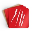 thumbnail image 6 of Effete Feline Claw Marks Scratch Corkwood Coasters Set, 6 of 6