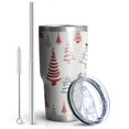 thumbnail image 2 of 30oz Multicolor Christmas Tree Pattern Tumblers Stainless Steel Tumbler with Lid and Straw,Vacuum Insulated Double Wall Travel Tumbler Cups Mug with Cleaning Brush for Coffee,Tea, 2 of 7