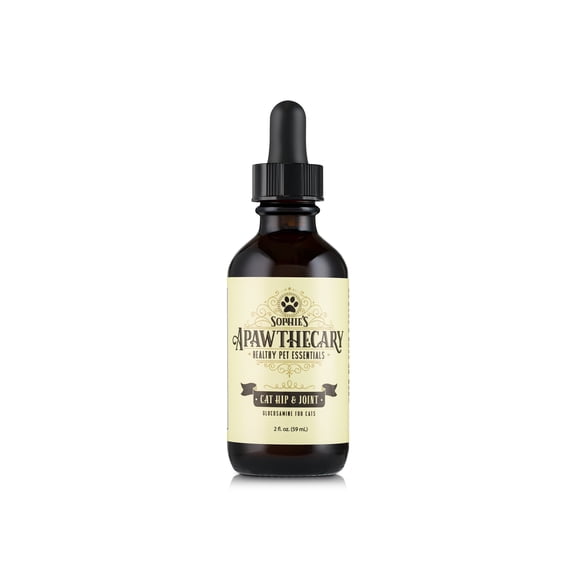 Sophie's Apawthecary Cat Hip and Joint Glucosamine Liquid Supplement 2 oz for Pain Relief and Improved Joint Flexibility