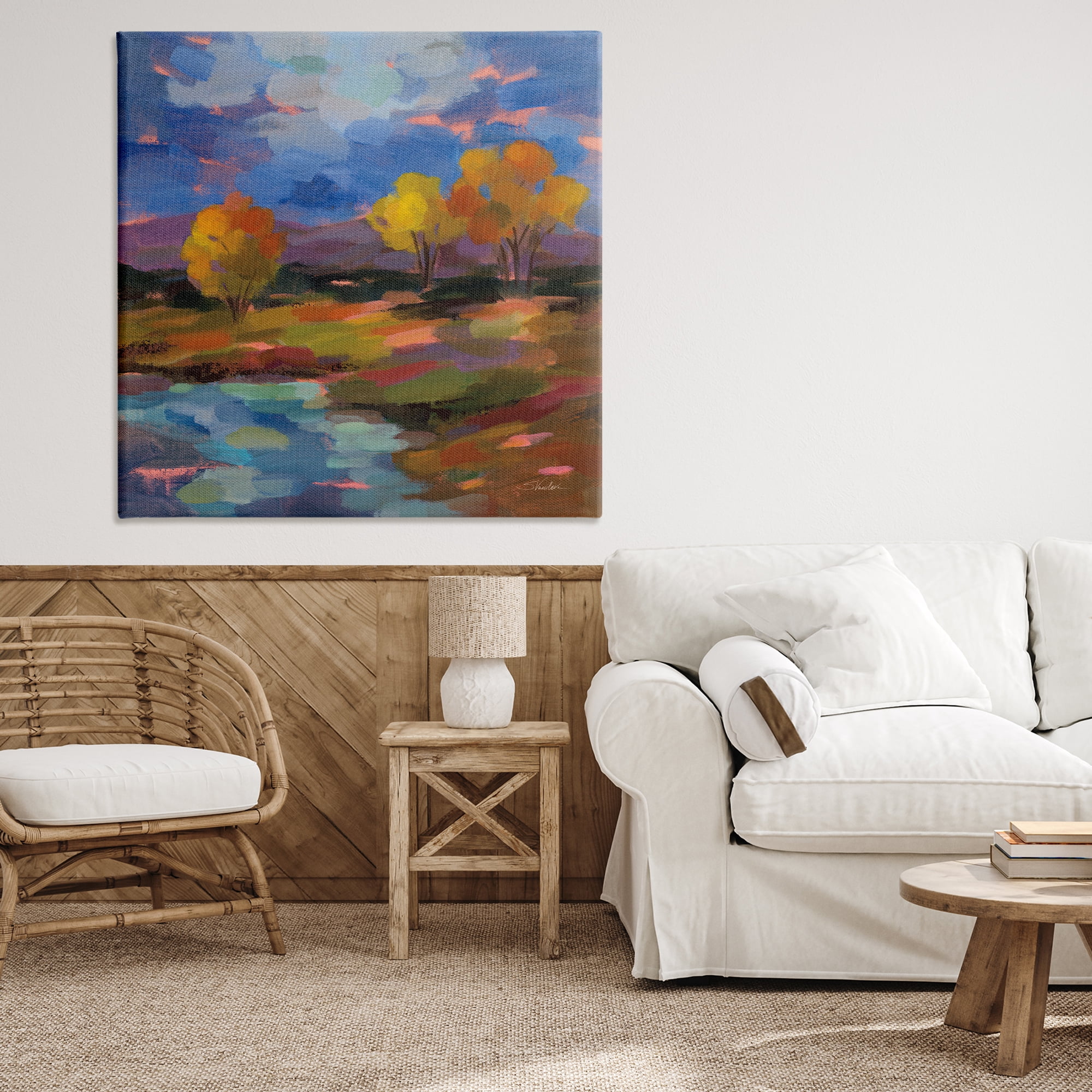 Stupell Industries October Glow Lakeside Reflection Canvas Wall Art, design by Silvia Vassileva
