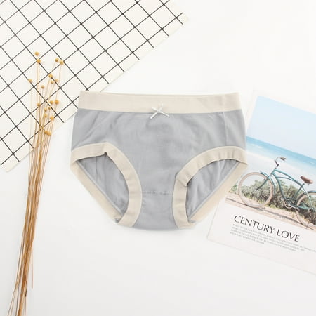 

Panties Clearance Ladies Mid-Waist Trendy Comfortable And Breathable Girly Briefs Light Blue F