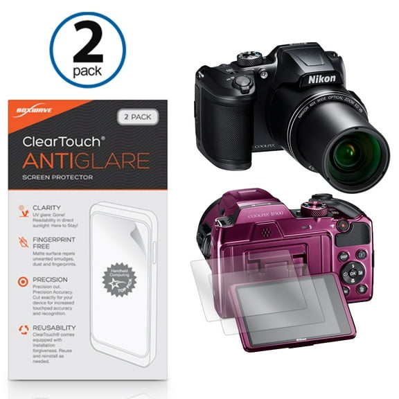 Nikon Coolpix B500 Screen Protector, BoxWave [ClearTouch Anti-Glare (2-Pack)] Anti-Fingerprint Matte Film Skin for Nikon Coolpix B500