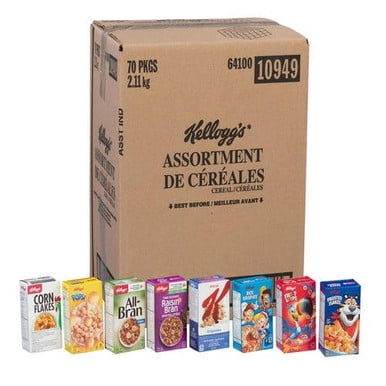 Kellogg's Boîtes Individuelles de Céréales Assorties 30 g (70/caisse) - 4,63 Lb
