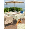thumbnail image 5 of Outdoor Tablecloth with Umbrella Hole for Patio/Picnic/Party/Camping, Ocean Shells Waterproof Table Cloth Rectangle Table Cover Washable, Yellow Green Summer Coastal Starfish Conch (60"x 84"), 5 of 9