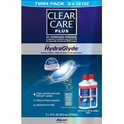 CLEAR CARE PLUS Cleaning & Disinfecting Contact Lens Solution with Case, 12 oz, Twin Pack