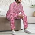 thumbnail image 7 of Vsdgher Pink Glitter Mens Pajama Set, Soft Warm Long Sleeve Sleepwear, Cozy Button-Down Pjs for Men-Medium, 7 of 7