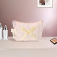 thumbnail image 5 of Unique Bargains 1 Pc Butterfly Pendant Lace Bow Makeup Bag Pink Polyester, 5 of 6