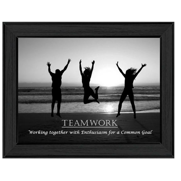 Teamwork By Trendy Decor4U Printed Framed Wall Art Wood Multi-Color
