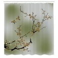 thumbnail image 2 of Ambesonne Nature Shower Curtain, Birds Cherry Branches Style, 69"Wx75"L, Pale Coffee, 2 of 4