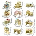 thumbnail image 2 of Hamster Hideout Pet Mouse Rat Gerbil Double Layer Villa Small Rat Activities House Wooden Hut Climbing Ladder, 2 of 21