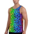 thumbnail image 2 of Lsque Multicolored Butterflies Pattern Mens Tank Tops Muscle Athletic Quick Dry Sleeveless Workout Fitness T Shirts Beach Tank Top, Loose-fit Sleeveless Shirt for Men-XX-Large, 2 of 7
