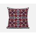 thumbnail image 2 of Amrita Sen Coussin à Fermeture Éclair en Suède à Motif Floral Trèfle avec Insert Rouge Orange Bleu, 2 of 3
