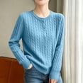 thumbnail image 3 of TGSLY Women's Button Down Sweaters Casual Soft Crew Neck Long Sleeve Cable Knit Cardigan Loose Dressy Solid Color Business Sweaters XL, 3 of 6
