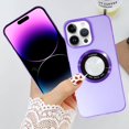 thumbnail image 3 of Designed for iPhone 14 Pro Max Matte Case Compatible with MagSafe TPU Magnetic with Logo View Design for Women Girls Men for iPhone 14 Pro Max 6.7"-Purple, 3 of 12