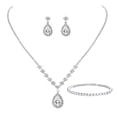 thumbnail image 1 of Nvzi Conjunto de joyería nupcial, collar de cristal, pulsera, pendientes, conjunto para novia, dama de honor, fiesta de graduación, conjunto de joyería, accesorios, B10, 1 of 4