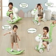 thumbnail image 4 of Wdmiya 4 in 1 Rocking Horse for Toddlers 1-3 Years Old, Baby Rocking Toy Fun Birthday Gift for 1+ Boys Girls, Ride on Toy with Detachable Balance Board，Balance Bike with Push Handle, Green, 4 of 8
