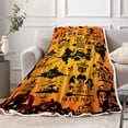thumbnail image 2 of Halloween Throw Blanket, Horror Pumpkin Skull Witch Ghost Spider Flannel Blanket, Trick or Treat Warm Cozy Blanket, Scary Halloween Blanket for Couch, Bed, Sofa Decor,60X80IN Orange, 2 of 5