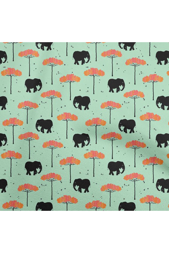 ViscoseChiffonMintGreenFabricKidsAnimalSewingFabricByTheYardPrintedDiyClothingSewingSupplies42InchWide