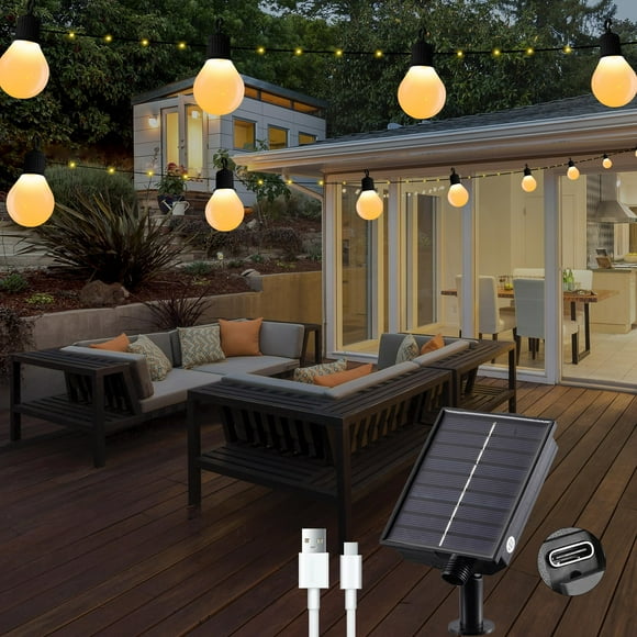 Cadena de luces solares LERTDAI de 10 m, 100 LED, control remoto a prueba de agua