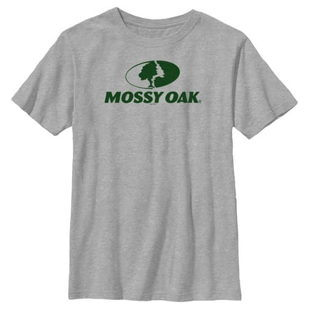Boy s Mossy Oak Forest Green Classic Logo Graphic Tee Athletic Heather Small