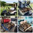 thumbnail image 6 of Golf Cart Seat Covers for 2 Seater,Brown Teal Geometric Microfiber Cart Seat Towel Blanket,Retro Modern Plaid Abstract Art Absorbent Breathable Non Slip Bench Seats Protector for Golf Course 51"x31", 6 of 9