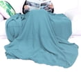 thumbnail image 2 of PiccoCasa Cotton Knitted Throw Blanket for Sofa Couch, Pale Azure 60" x 78", 2 of 7