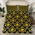 thumbnail image 2 of jejeloiu Ancient Damask Twin Sheet Set (3-Piece) Gold Black Victorian Baroque Decor For Kids, 2 of 7