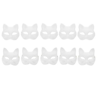 Fox Mask Therian Stuff Therianthopy White Leather Animal Masks for Adults  Gear 2 Pcs 