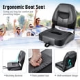 thumbnail image 4 of Spaco Set of 2 Folding Low Back Fishing Boat Seats with Stainless Steel Screws-Black, Boat Captain Chair for Fishing Boat, Sightseeing Boat, Speedboat, Canoe, 4 of 8
