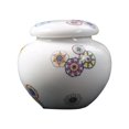 thumbnail image 1 of Jarrón de cerámica con forma de tarro de jengibre de porcelana para decoración del hogar, arreglos florales, exhibición y almacenamiento. Blanco, 1 of 9