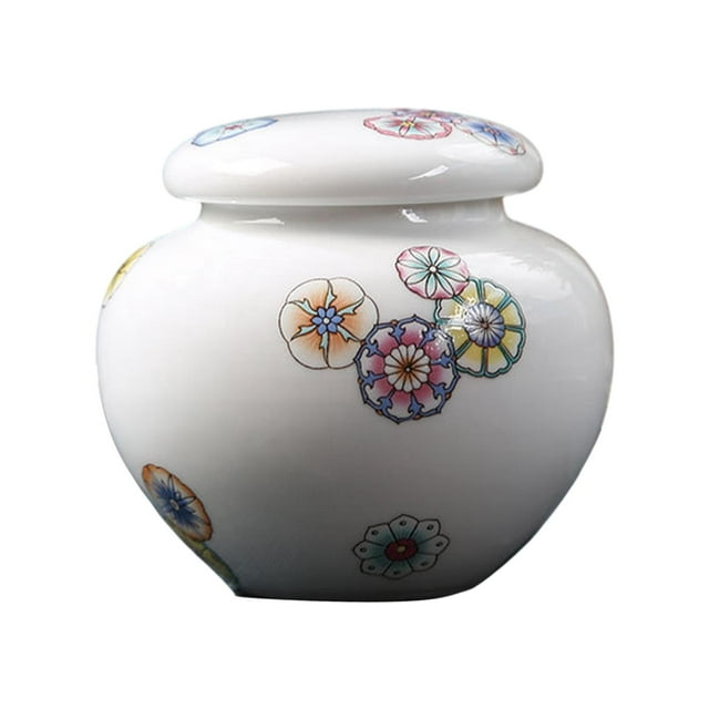 Jarrón de cerámica con forma de tarro de jengibre de porcelana para decoración del hogar, arreglos florales, exhibición y almacenamiento. Blanco