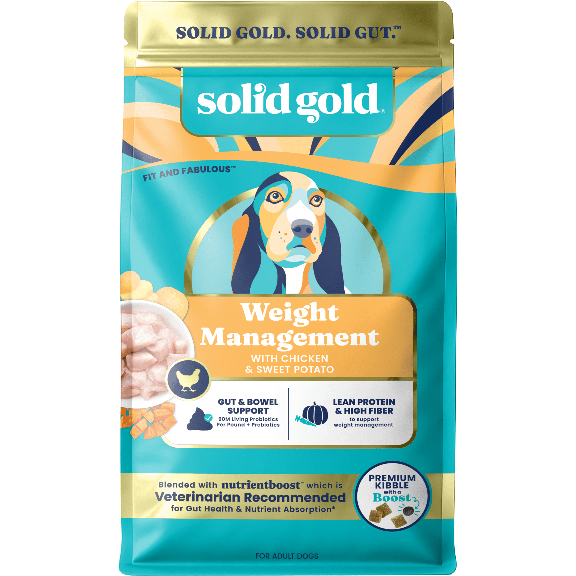 Solid Gold Nutrientboost Weight Management Chicken & Sweet Potato Dry Dog Food, 3.75lb