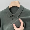 thumbnail image 5 of Suéter de lana de otoño para hombre, ropa interior con solapa, blusa, jersey de estilo coreano, top de punto, polo, 5 of 5