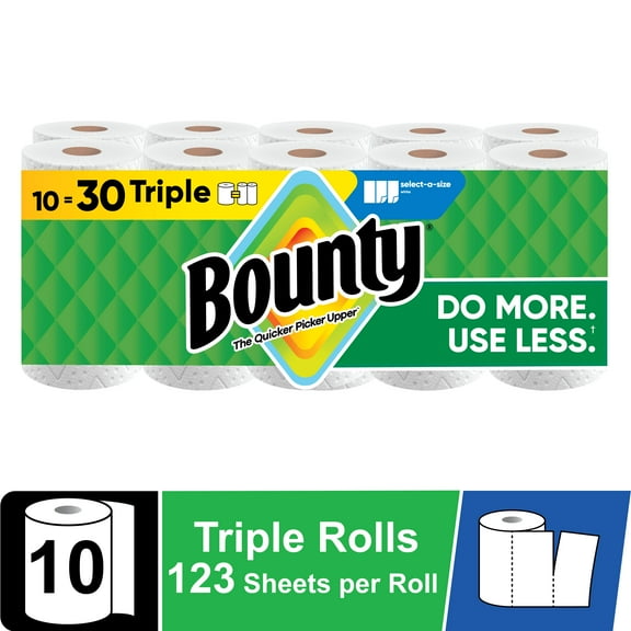 Bounty Paper Towels Select-A-Size, 10 Triple Rolls