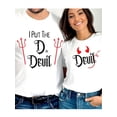 thumbnail image 1 of 1pc "I Put the D in Devil" Matching Couple T-Shirt - Fun & Spooky Halloween/Christmas Adult Costume Tee, 100% Cotton, Short Sleeve, Crew Neck - Ideal for Couples' Party Wear or Gifts, Plus Size Hallo, 1 of 5