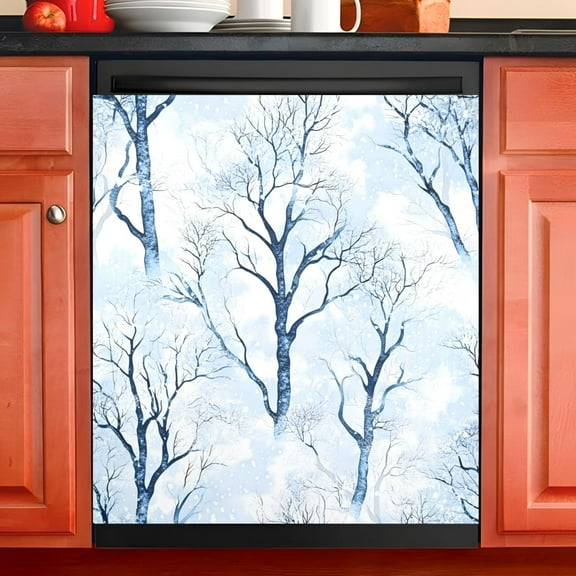 Ryvnso Christmas Trees Winter Dishwasher Magnetic Refrigerator Magnet Cover Kitchen Home Decorative 23"x26"