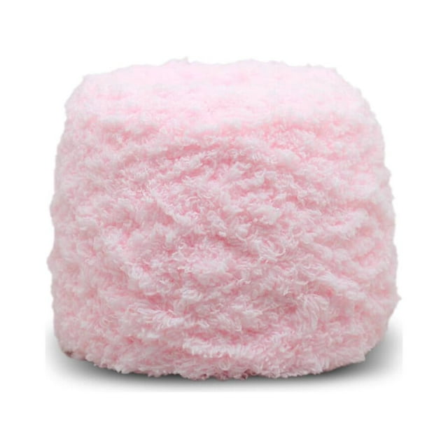 serony Yarn Ball Soft Warm Knitting Velvet Yarns 2-Strand Crocheting Thread for Scarf Cardigan, Light Pink
