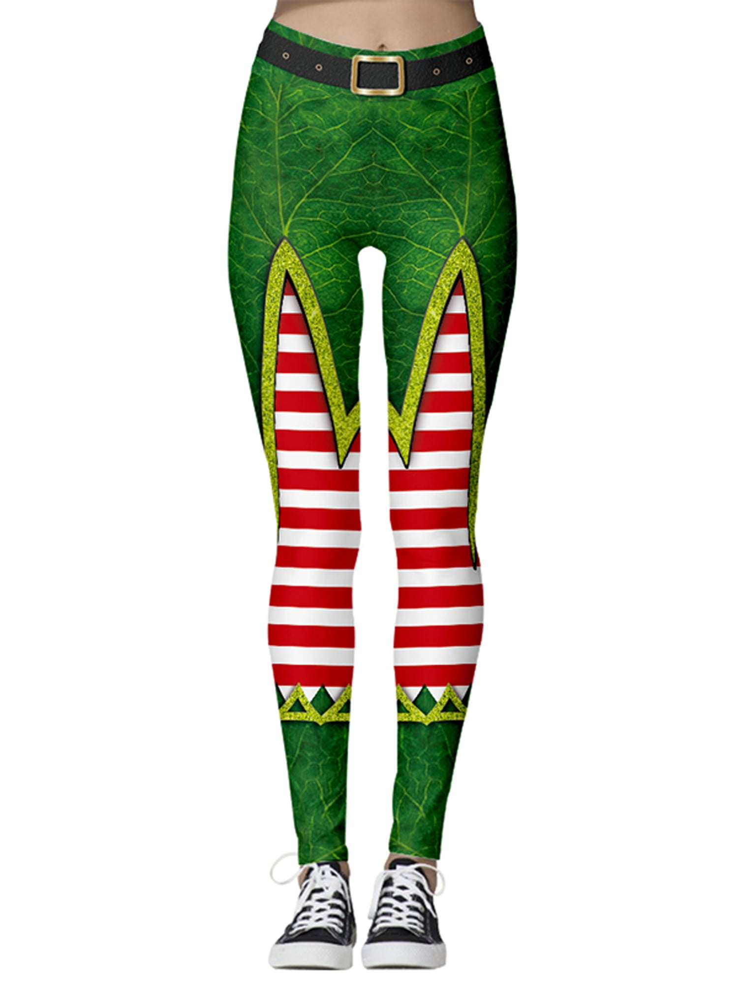 Womens Xmas Christmas High Waist Pants Skinny Jogging Leggings Sports