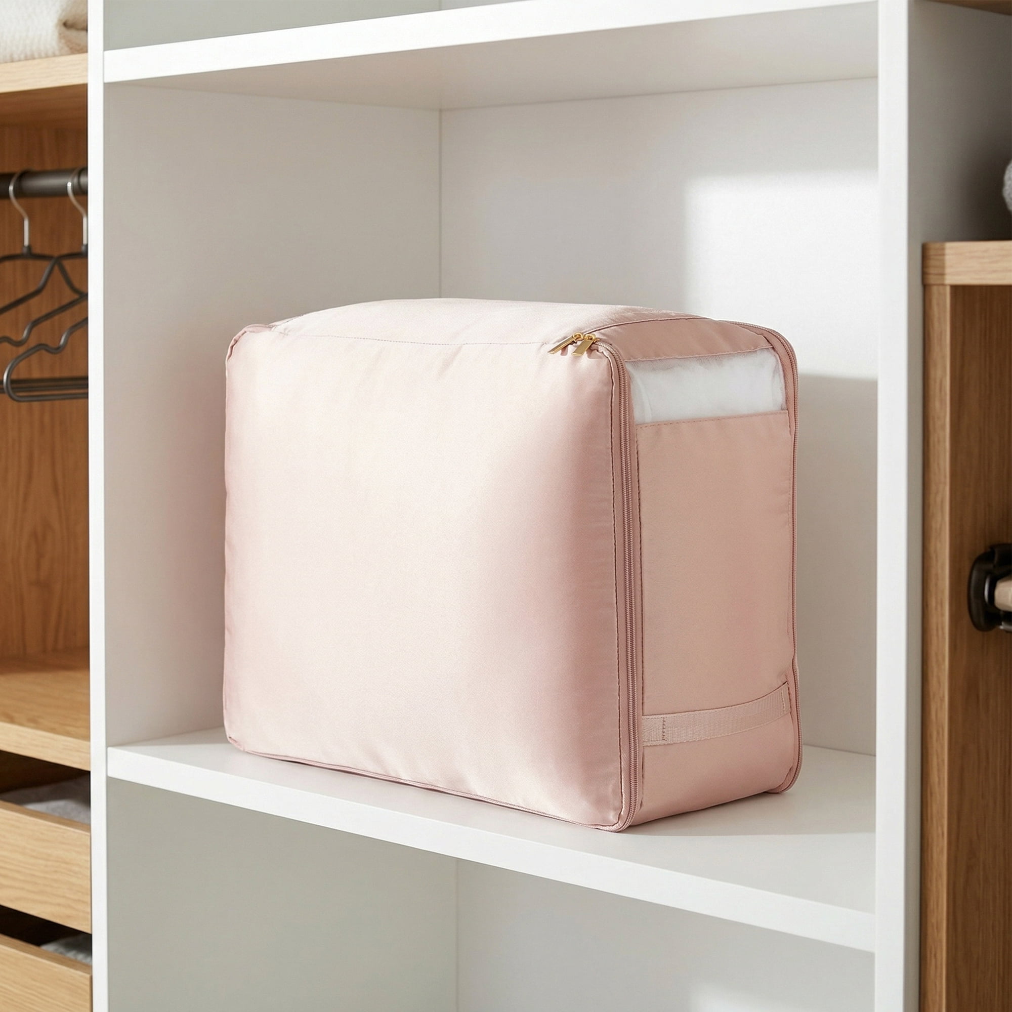 Unique Bargains Storage Bag for Organizing Closet with Handles Pink 20.5"x16.5"x19.7"