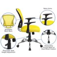 thumbnail image 2 of Mid-Back Yellow Mesh Swivel Task Chair with Chrome Base and Arms, 2 of 9
