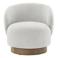 thumbnail image 2 of CHITA Modern Swivel Accent Chair, Round Upholstered Barrel Arm Chair for Living Bedroom, Fabric in Light Gray, 2 of 10